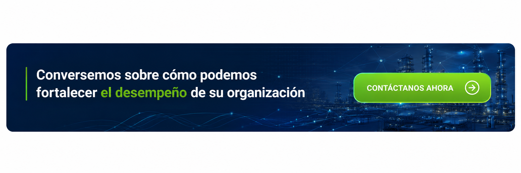 Banner de contacto de Vectores United para fortalecer el desempeño organizacional en empresas industriales.